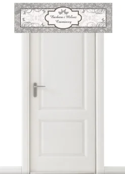 Baner GOŁĘBIE dekoracja sali weselnej
