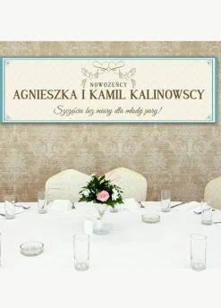 Baner ślubny NOWOŻEŃCY - 125cm x 38cm