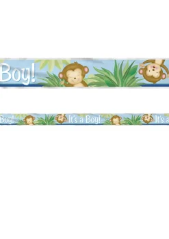 Baner na baby shower It's a Boy! MAŁPKI niebieski