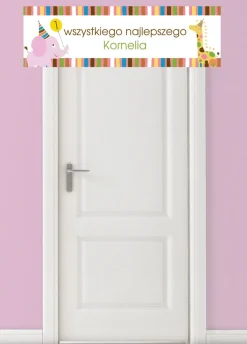Baner na roczek personalizowany SŁOŃ - 125cm x 38cm