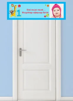 Baner na roczek ŻYRAFA personalizowana dekoracja na roczek