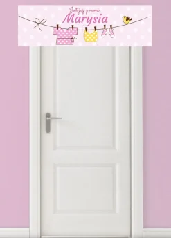Baner personalizowany CIUSZKI różowy