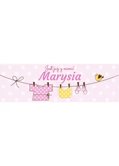 Baner personalizowany CIUSZKI różowy