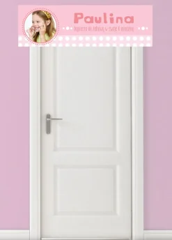 Baner urodzinowy ze zdjęciem RÓŻOWY - 125x38cm