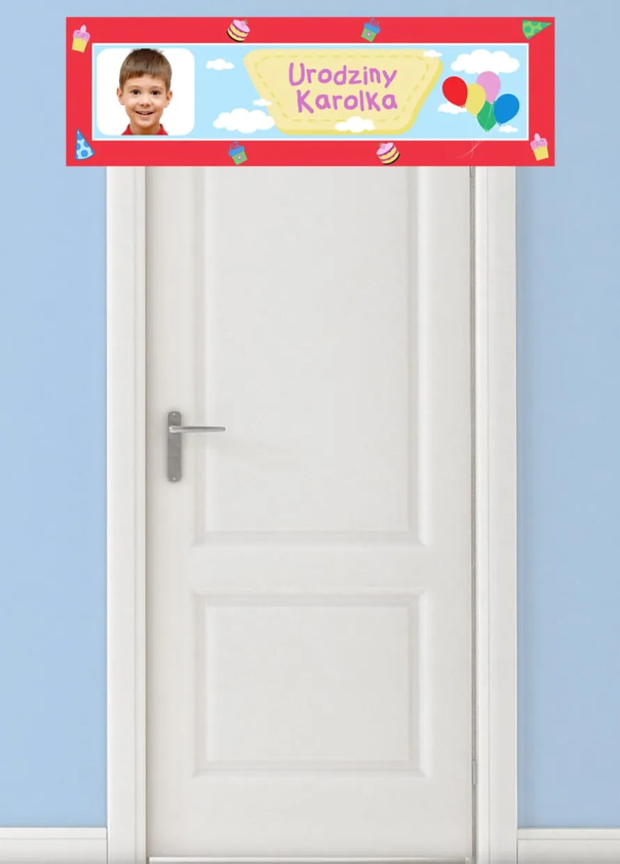 Baner ze zdjęciem BALONIKI dekoracja urodzinowa dla dzieci
