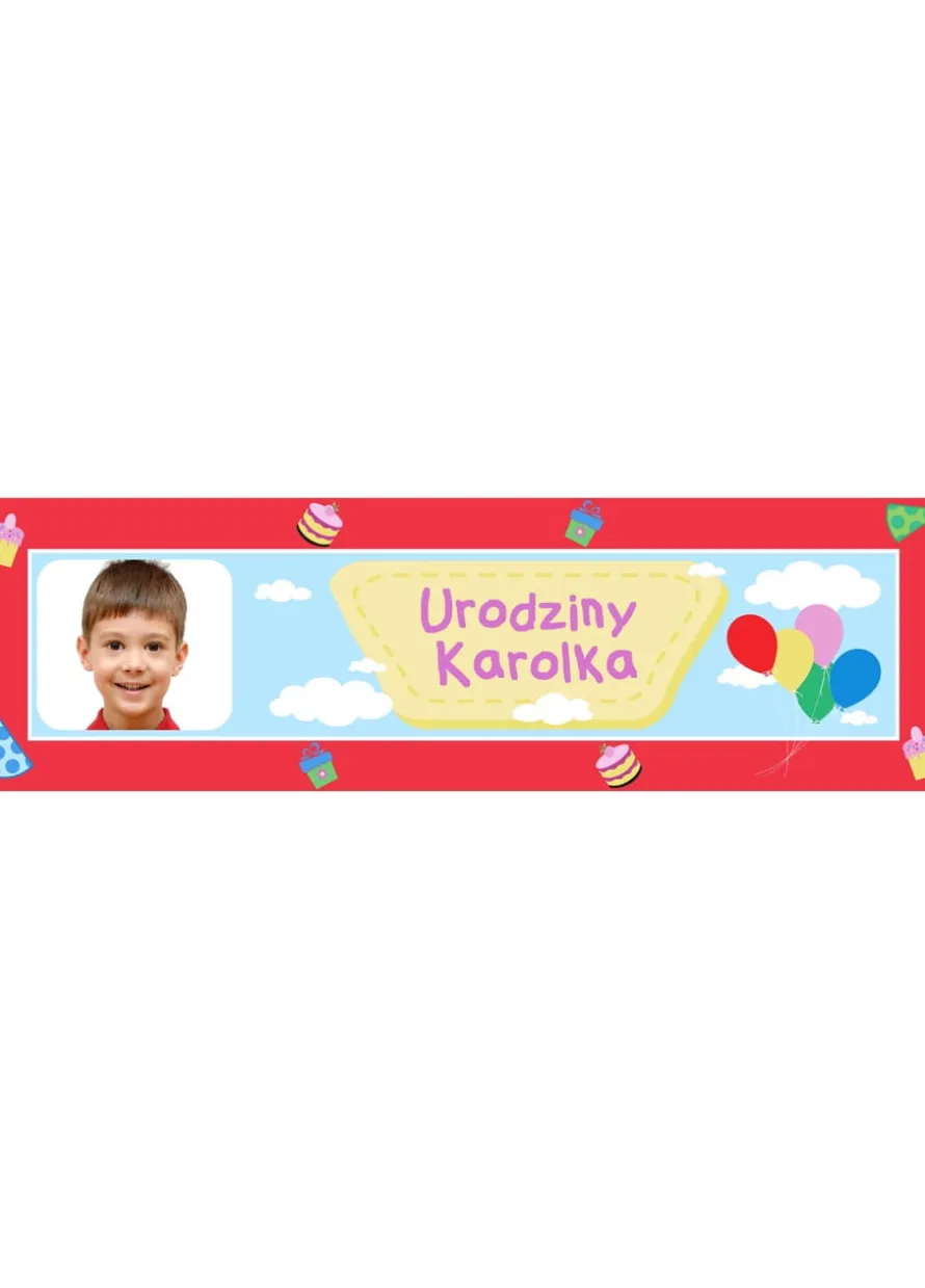 Baner ze zdjęciem BALONIKI dekoracja urodzinowa dla dzieci