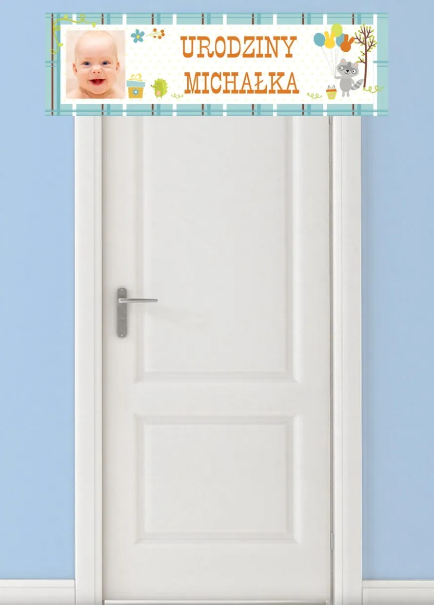 Baner ze zdjęciem dziecka SZOP dekoracja na roczek