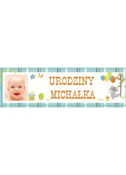 Baner ze zdjęciem dziecka SZOP dekoracja na roczek