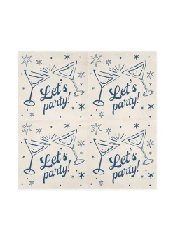 Beżowe serwetki z napisem LET'S PARTY 20 szt.