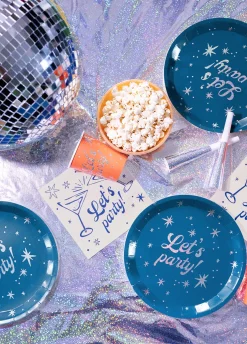 Beżowe serwetki z napisem LET'S PARTY 20 szt.