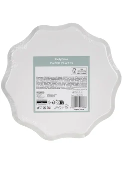 Beżowe talerzyki KWIATY 20cm (6szt.)