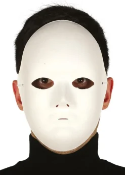 Biała maska ANONIM na gumce