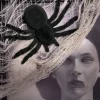 Biała zasłona PAJĘCZYNA Dekoracja na Halloween
