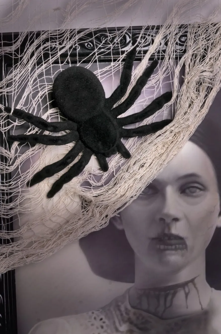 Biała zasłona PAJĘCZYNA Dekoracja na Halloween