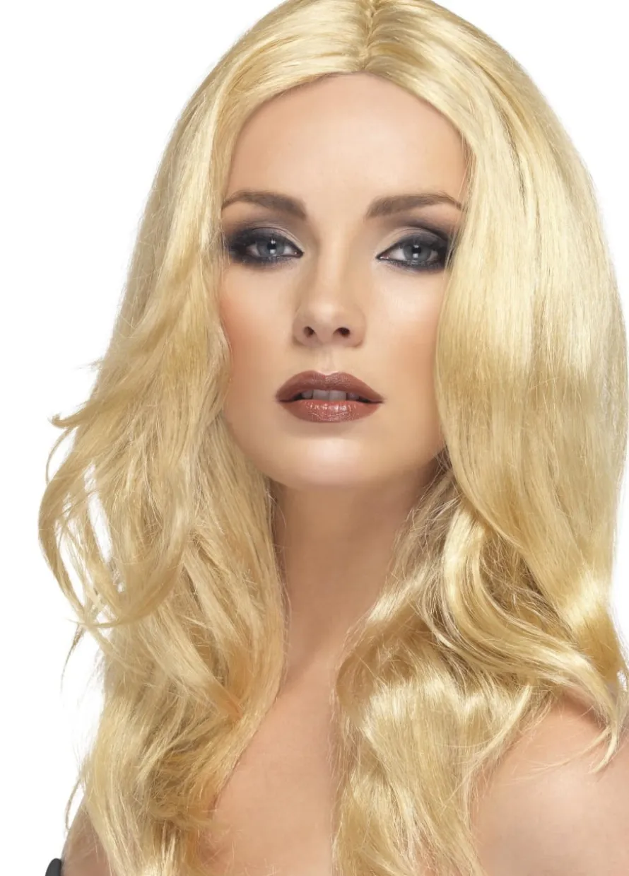Blond peruka SUPERSTAR fale