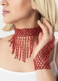 Bransoleta WIELKI GATSBY czerwona
