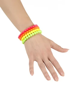 Bransoletki koralikowe NEON biżuteria lata 80