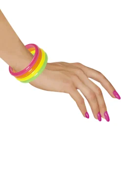 Bransoletki neonowe DISCO kicz party lata 80 (4szt.)