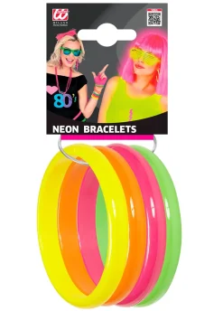 Bransoletki neonowe DISCO kicz party lata 80 (4szt.)