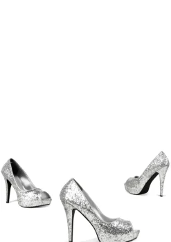 Brokatowe buty disco ALLURE srebrne