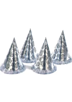 Czapeczka sylwestrowa HAPPY NEW YEAR srebrna