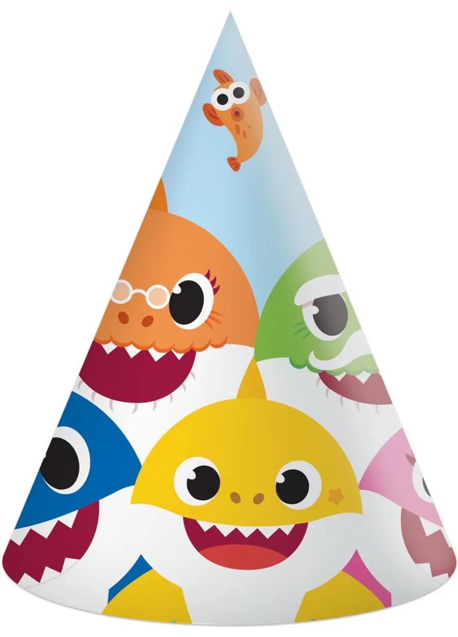 Czapeczki urodzinowe BABY SHARK (6szt.)