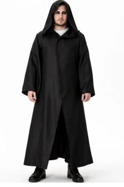 Czarna peleryna z kapturem Strój na Halloween