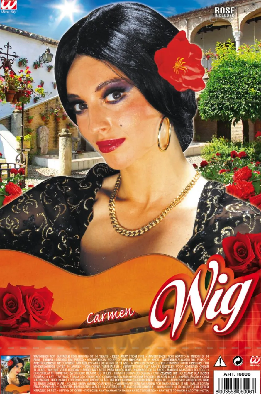 Czarna peruka Hiszpanki CARMEN