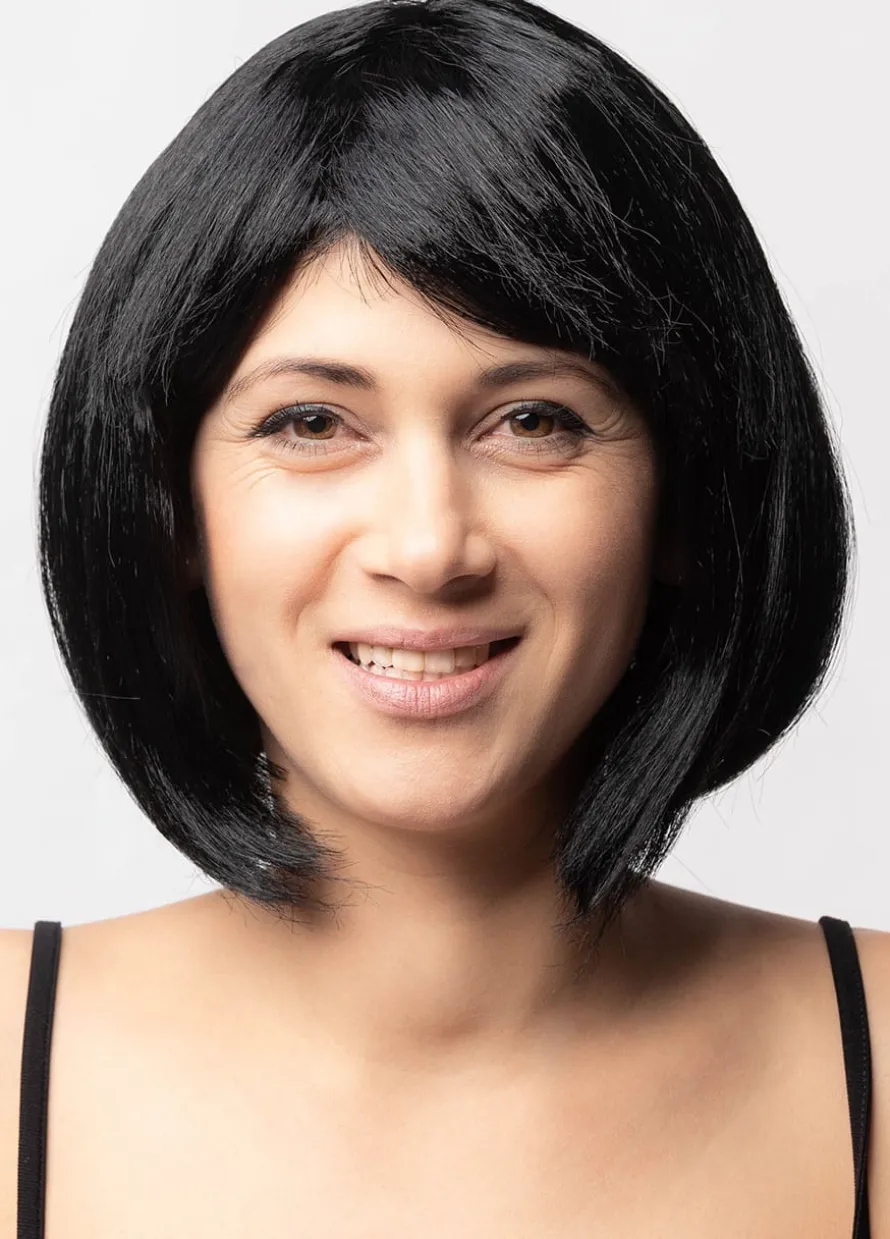 Czarna peruka z grzywką BABE