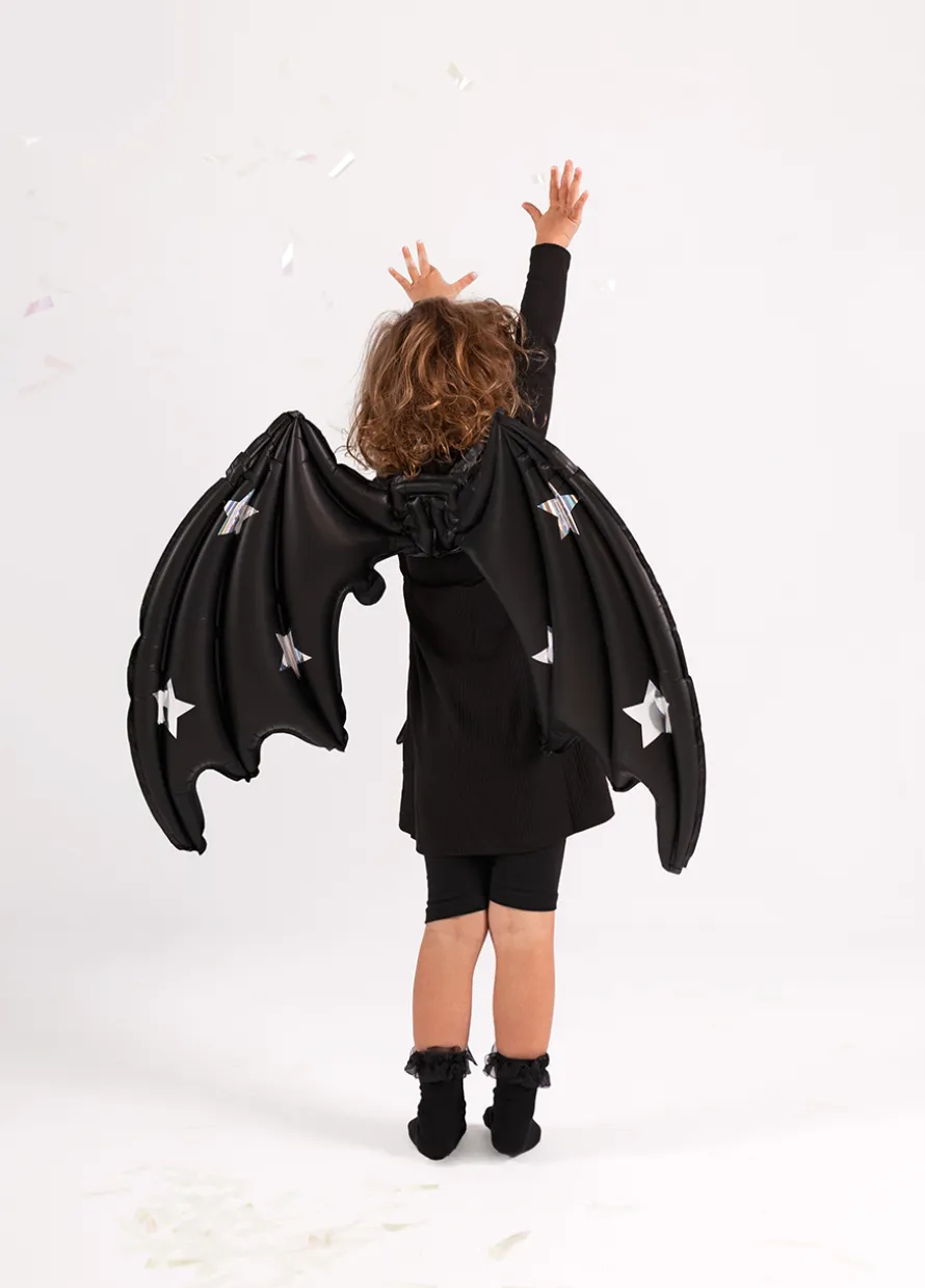 Czarne skrzydła nietoperza balon na Halloween