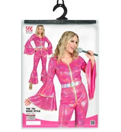 Damski strój w stylu disco ABBA różowy