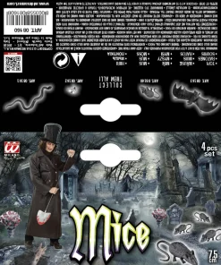 Dekoracja halloweenowa MYSZY (4szt.)