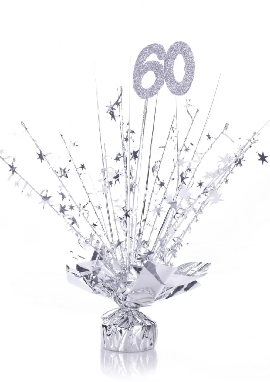 Dekoracja kaskadowa 60 LAT srebrna