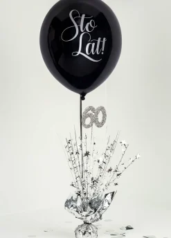 Dekoracja kaskadowa 60 LAT srebrna