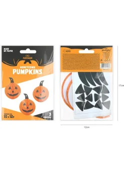 Dekoracja na Halloween DYNIE HALLOWEENOWE rozety papierowe (3szt.)