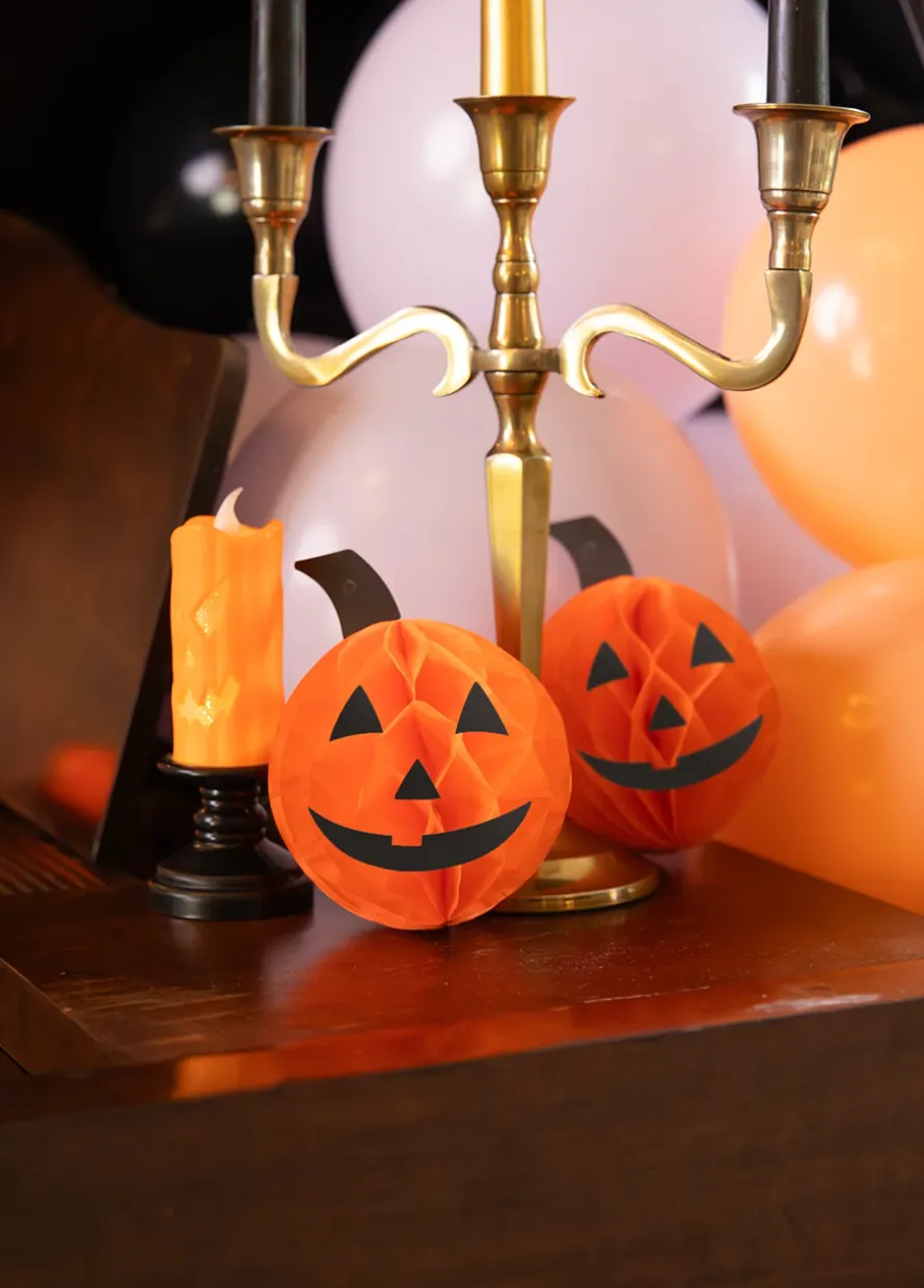 Dekoracja na Halloween DYNIE HALLOWEENOWE rozety papierowe (3szt.)