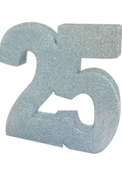 Dekoracja na rocznicę ślubu 25 GLITTER srebrna 20cm