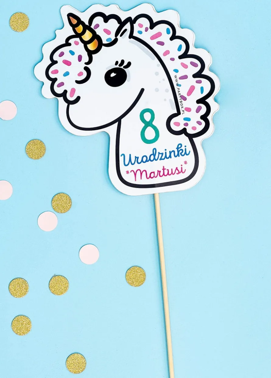 Dekoracja na tort JEDNOROŻEC topper urodziny unicorn