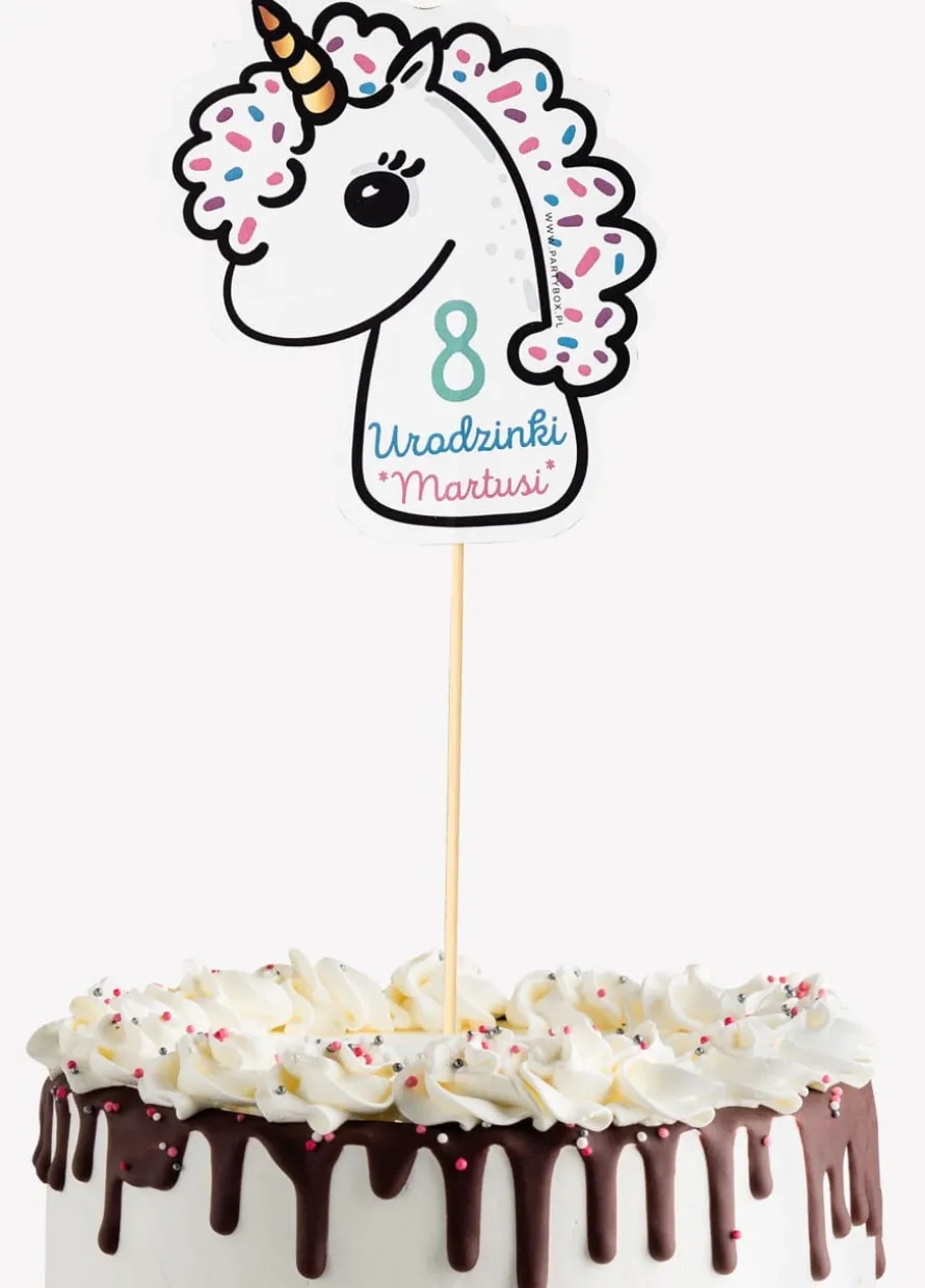 Dekoracja na tort JEDNOROŻEC topper urodziny unicorn