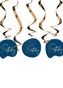 Dekoracja na urodziny ELEGANT BLUE (5szt.)