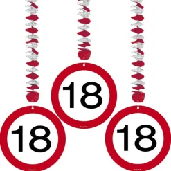 Dekoracja na 18 urodziny ZNAK 18 ozdoby wiszące