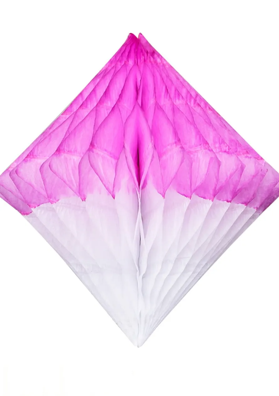 Dekoracja papierowa DIAMENT różowo-biała 50cm