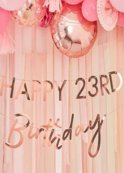 Dekoracja rose gold NAPIS HAPPY BIRTHDAY z personalizacją