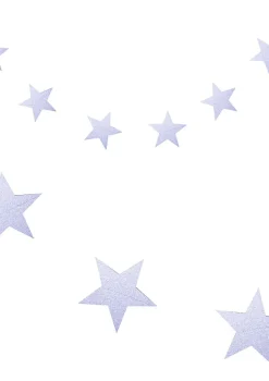 Dekoracja wisząca GWIAZDKI brokatowa srebrna