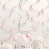 Dekoracja wisząca ROSE GOLD swirl (12szt.)