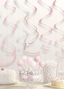 Dekoracja wisząca ROSE GOLD swirl (12szt.)
