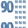 Dekoracja wisząca 90 URODZINY GLITZ blue (6szt.)