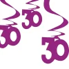 Dekoracja wisząca 30 URODZINY róż (5szt)