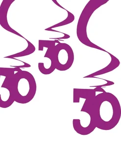 Dekoracja wisząca 30 URODZINY róż (5szt)