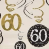 Dekoracja wisząca 60 URODZINY Sparkling (12szt.)